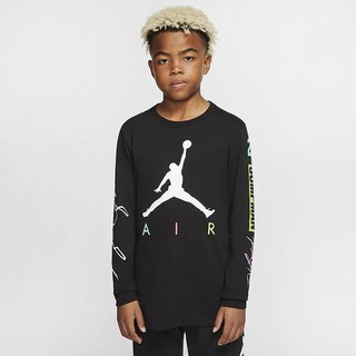 Tricouri Nike Jordan Jumpman Maneca Lunga Baieti Negrii | FOLI-95360